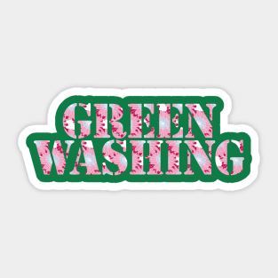 Greenwashing Typography Pink Sticker